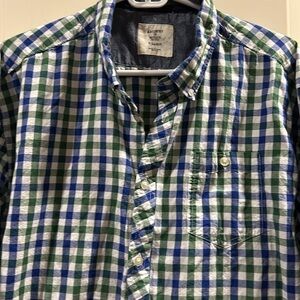 Artistry In Motion mens button down checkered gingham long sleeve shirt size XL